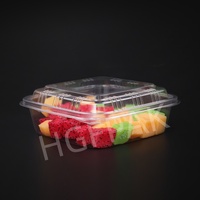 Umweltfreundliche 50OZ Klare Quadratische PET RPET Einweg-Plastik Lebensmittelgeeignete Takeaway-Box für Obst, Salat und Lebensmittel