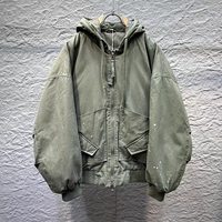 2025 OEM vente en gros personnalisé duvet de canard blanc manteau pour hommes haute touche peinture art style américain vintage veste à capuche