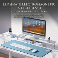 Tapis de bureau chauffant électrique, 5 réglages de température, texture lin, tapis de souris chauffant, arrêt automatique 3H, affichage numérique, 80x33cm, 75W, coussin chauffant de bureau