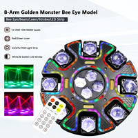 Projecteur de scène à tête mobile 240W 8 bras RGBW avec effet faisceau, DMX512, faisceau nid d'abeille et stroboscope pour DJ, soirées et clubs