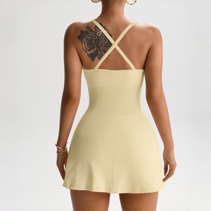 Jupe-short de tennis vintage moulante pour femme Mu <span class=keywords><strong>Yao</strong></span>, anti-exposition, avec ourlet torsadé et bretelles croisées évidées - Product Image 4