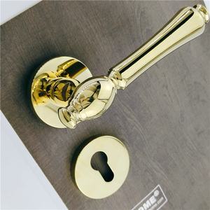 Hiện Đại Kéo Hoa Hồng Lối Vào Khóa Dubai <span class=keywords><strong>Brass</strong></span> PVD Vàng Màu Cửa Xử Lý Vàng - Product Image 3