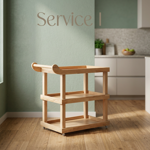 Chariot de rangement roulant moderne en bambou à 3 niveaux, présentoir de comptoir personnalisé pour cuisine - Product Image 2