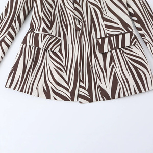<span class=keywords><strong>Blazer</strong></span> élégant sur mesure pour femme 2026, imprimé léopard, à un bouton, veste de bureau à imprimé animal, coupe ajustée, OEM/ODM - Product Image 4