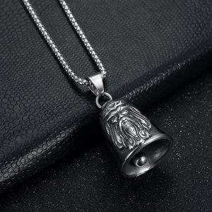 yunnique Retro <b>Titanium</b> Steel Odin Viking Bell Pendant Necklace Unisex Gift Jewelry - Product Image 3