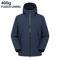 Blouson d'hiver unisexe coupe-vent et imperméable pour moto, coupe ample, fermeture éclair, avec doublure polaire amovible