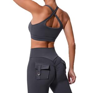 Soutien-gorge de sport personnalisé pour femmes, course à pied, yoga, respirant, dos croisé, débardeur avec coussinets amovibles réversibles, soutien-gorge à séchage rapide - Product Image 6