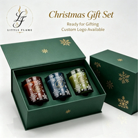 Bougies en verre de luxe personnalisées pour Noël avec mèche en bois, en cire de soja, pour bougies parfumées, coffret cadeau, vente en gros