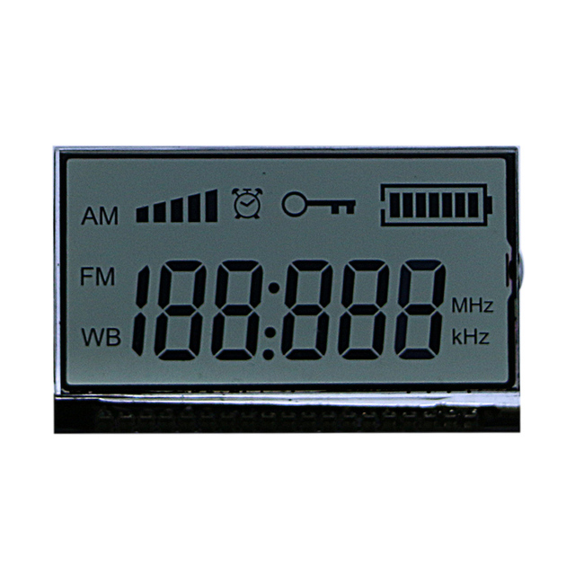 Customized Dimension TN Type 7 Segment LCD Screen Module Mono White Background with Positive Display