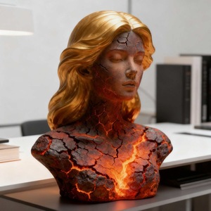 Figura de Chica Llama Brillante Xilai, Adorno Decorativo Artístico, Escultura para Sala de Estar - Product Image 1