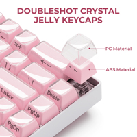 XVX Keycaps Jelly Side-Printed Pink OEM Profile Gaming 113-Key PBT Mechanical Custom English Japanese Korean Mechanical Keyboard