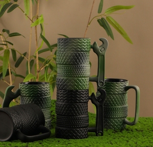 Meilleur vendeur MSH, tasse à café en céramique de 500 ml avec design de pneu camouflage, pour un cadeau de fête des pères - Product Image 2