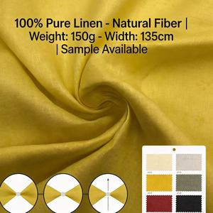 Tissu en lin/coton, style croisé, poids moyen, respirant et transparent pour la literie et les coussins - Product Image 5