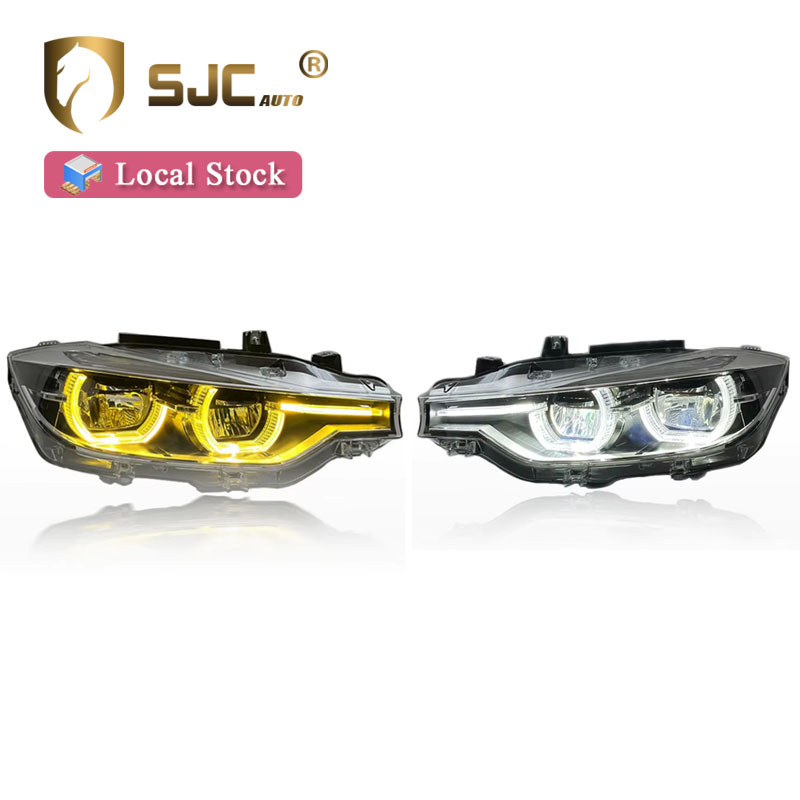 Sjc V2 Dual-Color LED Headlight Assembly For BMW 3 Series F30 Yellow White DRL