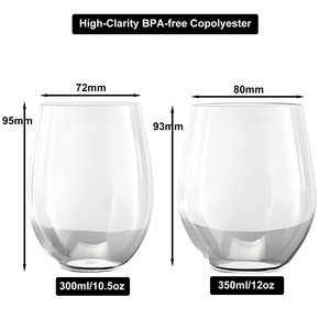 <span class=keywords><strong>Verre</strong></span> à vin en <span class=keywords><strong>plastique</strong></span> brillant <span class=keywords><strong>réutilisable</strong></span>, sans pied, résistant aux chocs, 12 oz, 10,5 oz, 16 oz, pour la promotion - Product Image 1