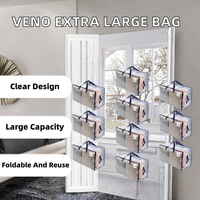 Sacs de rangement pliables extra-larges en polypropylène robustes avec fermetures éclair et poignées de transport - Réutilisables pour le voyage et le camping (Sacs Bohèmes)