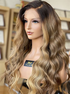 SHY Nouveau en blonde Longue ondulée Full Lace pelucas humanas Lace Front Perruques Blonde Couleur mélangée Faits saillants HD Raw Lace Frontal Hair Perruque - Product Image 2