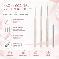 Pinceau de précision en acrylique durable pour nail art, plusieurs longueurs de poils, stylo de dessin pour ongles, personnalisable, vente en gros, pinceau de manucure