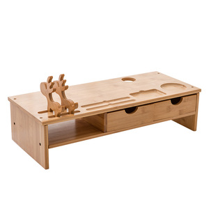 Soporte Elevador para Monitor de Computadora de Escritorio, de Madera Sólida, 2 Niveles, Organizador de Oficina, Tipo Rectangular, Multiusos - Product Image 5