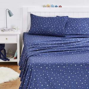 スーパーソフトでシルクのようなアクティブギャラクシープリントフラットシートと枕カバーセット付きフィットシート - Product Image 4