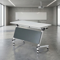 Büro-Klapptisch für Schulungen, Tragbarer Faltbarer Raumverstellbarer Tisch mit Rollen, Holz-Besprechungstisch-Set, Möbel nach Maß
