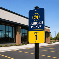 Panneau de signalisation pour parking visiteurs avec flèche, panneau de guidage extérieur commercial pour hôpitaux, écoles et immeubles de bureaux