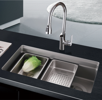 Cuisine intelligente moderne Nano 304 évier installé dans une armoire multifonction à bol unique en acier inoxydable