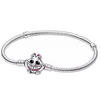 Bracelet en os de serpent DIY en tungstène avec breloques Disney Winnie l'ourson et Mickey Mouse, bijoux de luxe pour femmes