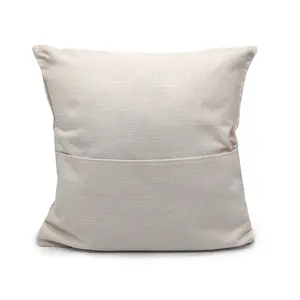 Solid Linen Plain Fabric Pillow Case Back Support Sofa Throw Pillow Case Custom Cushion Cover