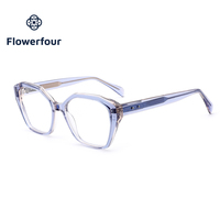Lunettes Vintage en Acétate Flowerfour FFM3013 pour Adultes, Monture Épaisse Pleine, Lunettes Optiques, Montures de Lunettes de Mode