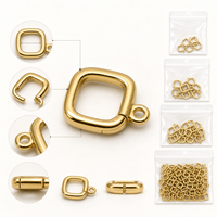 Composants de fermoirs carrés souples personnalisés en métal doré pour la fabrication de colliers et bracelets