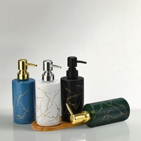 Bouteille en verre colorée réutilisable avec pompe à lotion pour lotion corporelle, shampoing, savon liquide, huile, distributeur de savon pour salle de bain et vaisselle