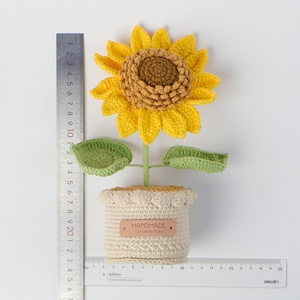 Ramo de Flores Artificiales Hecho a Mano con Forma de Mariquita y Girasol, en Maceta Grande, Decoración Navideña para el Hogar, Regalo Moderno - Product Image 2