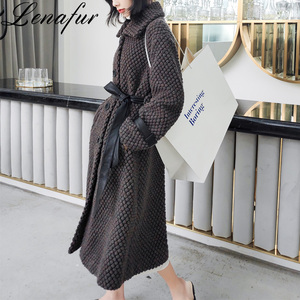 Manteau long en cachemire pour femme, couleur unie, vêtements en laine mélangé - Product Image 3