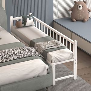 Costura ajustable Cama de hierro para niños con panel de valla Cama pequeña para bebés Conexión sin costuras ensanchada Lado De La Cama grande puede dormir - Product Image 4