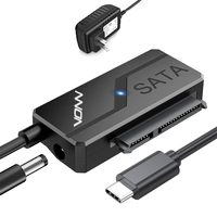Adaptateur USB 3.0 vers SATA VONN avec alimentation 12V DC UASP, câble de disque dur SATA USB pour convertisseur SSD HDD 2,5 et 3,5 pouces