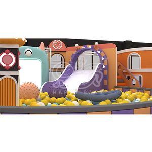Aire de jeux intérieure douce sur le thème des macarons, avec piscine à balles, jouets électriques, jeux souples pour enfants, trampoline et toboggans - Product Image 4