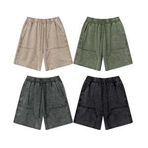 Short Homme Noir Décontracté 100% Coton Solide Tricoté Respirant Anti-Rides Vente En Gros Street Drill - Product Image 2