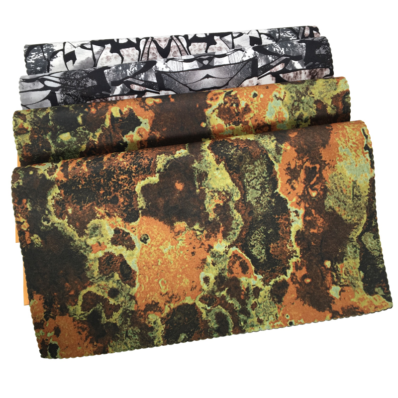 Бесплатный образец, 2 мм, камуфляжные неопреновые листы с индивидуальным принтом, ламинированная камуфляжная ткань, эластичная фабрика, оптовая продажа