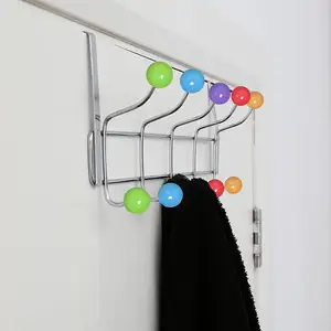 Decorative Over The Door Wall Hanger Coat Hooks Towel Holder With Colored Resin Ball For Bathroom