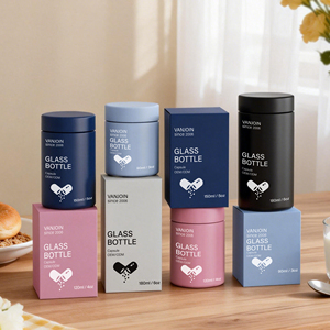 Botella <span class=keywords><strong>de</strong></span> Vidrio Personalizada <span class=keywords><strong>de</strong></span> 90ml, 120ml, 150ml, 180ml para Píldoras, Gomitas, Cápsulas y Suplementos, con Tapa a Prueba <span class=keywords><strong>de</strong></span> Niños y <span class=keywords><strong>Caja</strong></span> - Product Image 2