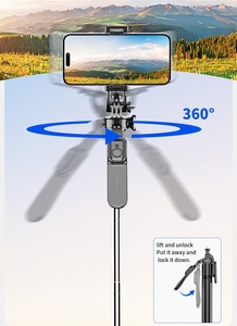 携帯電話とカメラ用の360回転スマートスタビライザーを撮影するための携帯電話スタビライザー用の2メートルの自撮り棒三脚スタンド - Product Image 3