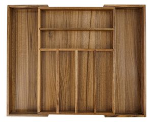 Acacia argenteria cassetto organizzatore posate utensili da cucina regolabili <span class=keywords><strong>cassetti</strong></span> organizzatori accessori da cucina espandibili organizzare - Product Image 1