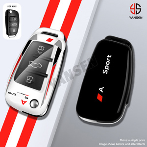 Étui de protection pour <span class=keywords><strong>clé</strong></span> de voiture style course compatible avec A3 A4 B8 B9 A6 C6 C7 Q3 Q5 Q7 TT, coque de protection intelligente pour télécommande, <span class=keywords><strong>porte</strong></span>-clés - Product Image 6