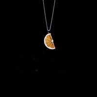 Groothandel Zomer Citroen Fruit Hangertje Ketting Dames Legering Goud Bamboe Ketting Choker Gegalvaniseerd Kleurrijk Fris Cadeau Sportief Yiwu