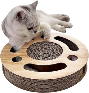 Giocattolo 2-in-1 per <span class=keywords><strong>Gatti</strong></span> con Palla su Pista e Tappetino in Cartone Ondulato, Letto Interattivo per <span class=keywords><strong>Gatti</strong></span> da Interno - Product Image 1