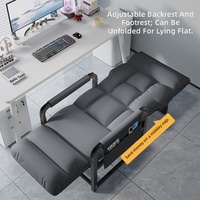 Chaise de bureau pliable, chaise longue, structure en acier, style nordique, dossier et appui-tête pliables à double usage pour les longues sessions de travail et les siestes de la journée