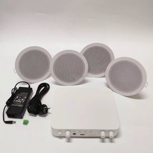 Kit audio hybride HIK DS-QAE1KA80206-4, amplificateur réseau 80W et 4 enceintes de plafond 6W, prise en charge de la gestion à distance/centralisée - Product Image 2