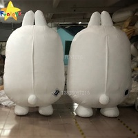 Funtoys-Lapin Molang gonflable, lapin de Pâques, personnage de dessin animé, animal, costume de mascotte blanc, à vendre