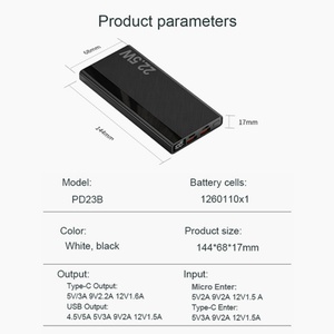 Wholesale <b>Backpack</b> Dual USB Micro USB Fast Charging PD22.5W Power Bank 10000mAh/20000mAh/30000mAh <b>LED</b> Display Portable Outdoor - Product Image 3